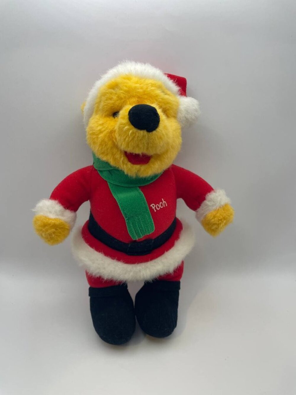 Vintage Mattel 1995 Disney Santa Winnie the Pooh Christmas Plush